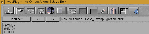 barre d'outils de Webplug